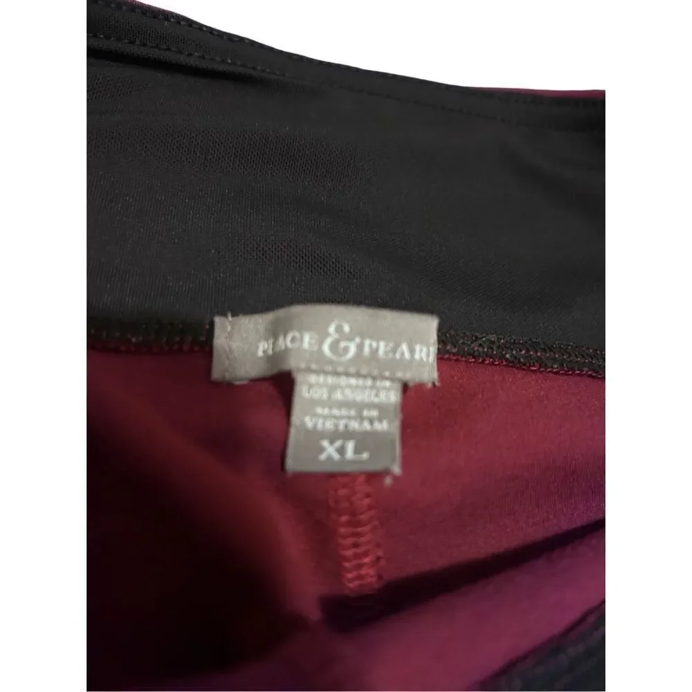 Peace & Pearls Burgundy Women’s Size XL Slip On Activewear Casual Pants